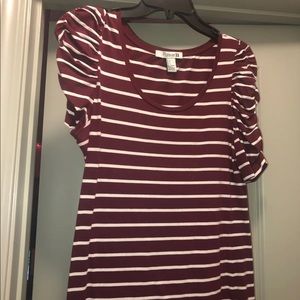 Forver 21 maroon and white shirt